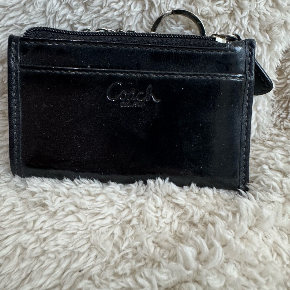 Coach Glossy Black Leather Wallet
